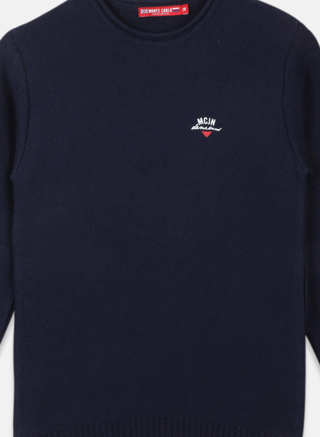 Boys Navy Blue Solid Pullover