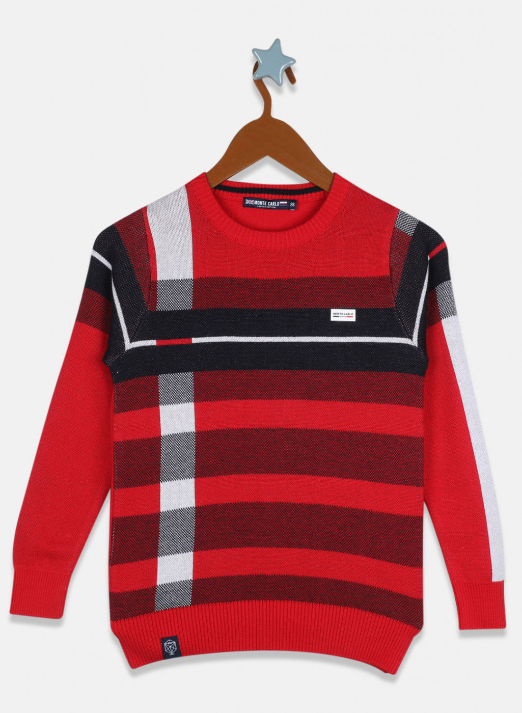 Boys Red Stripe Pullover