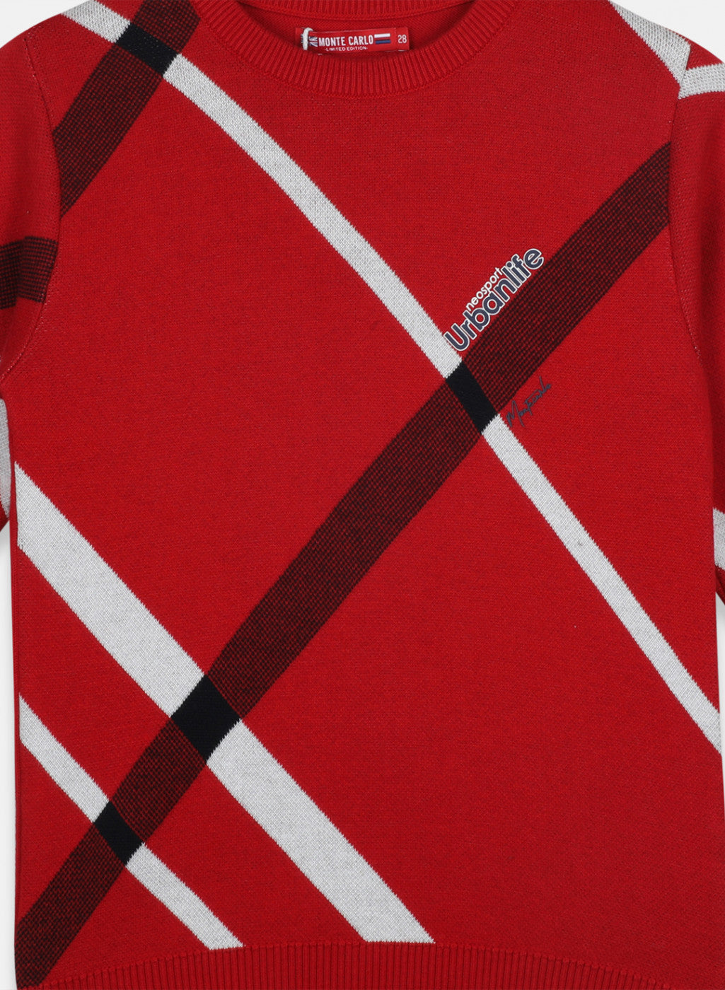 Boys Red Stripe Pullover