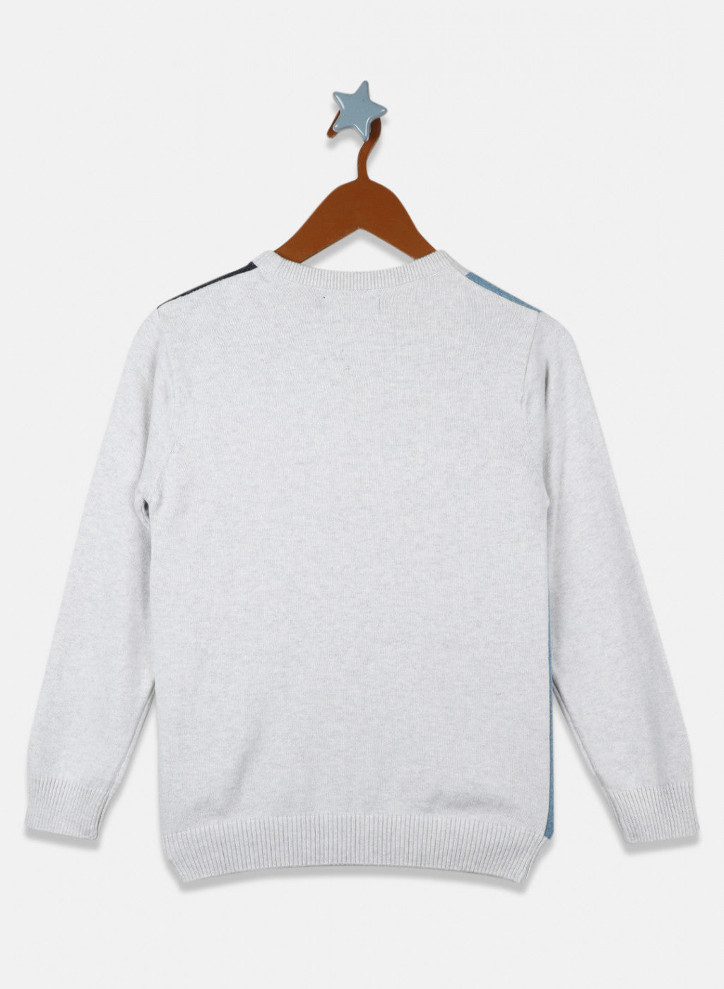 Boys Grey Solid Pullover