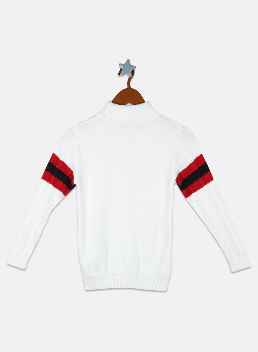 Boys Off White Zig-Zag Pullover