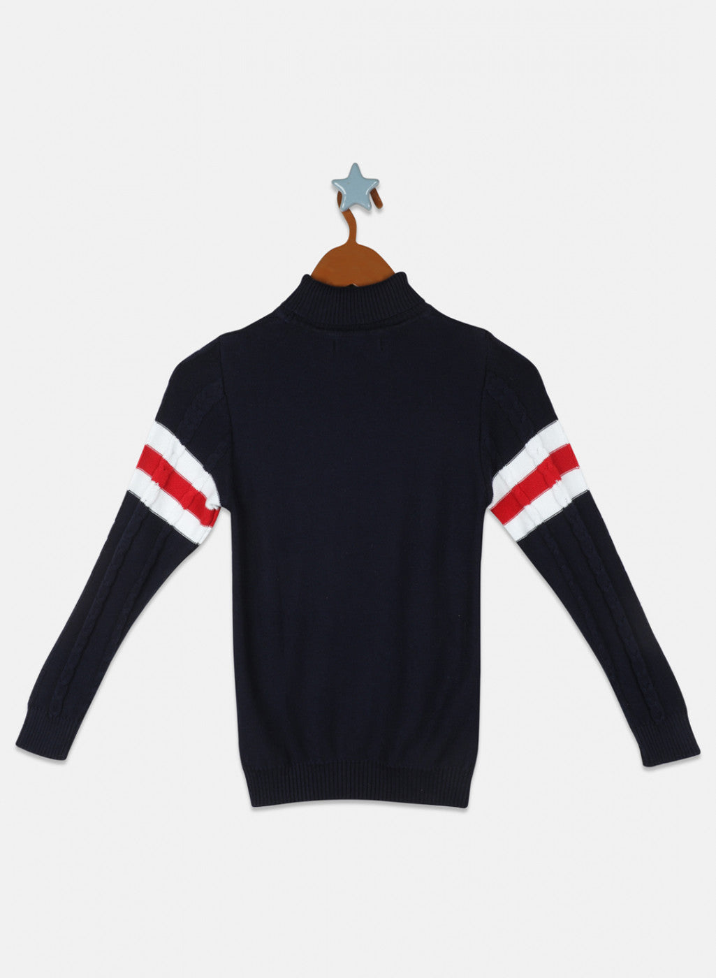 Boys Navy Blue Zig-Zag Pullover