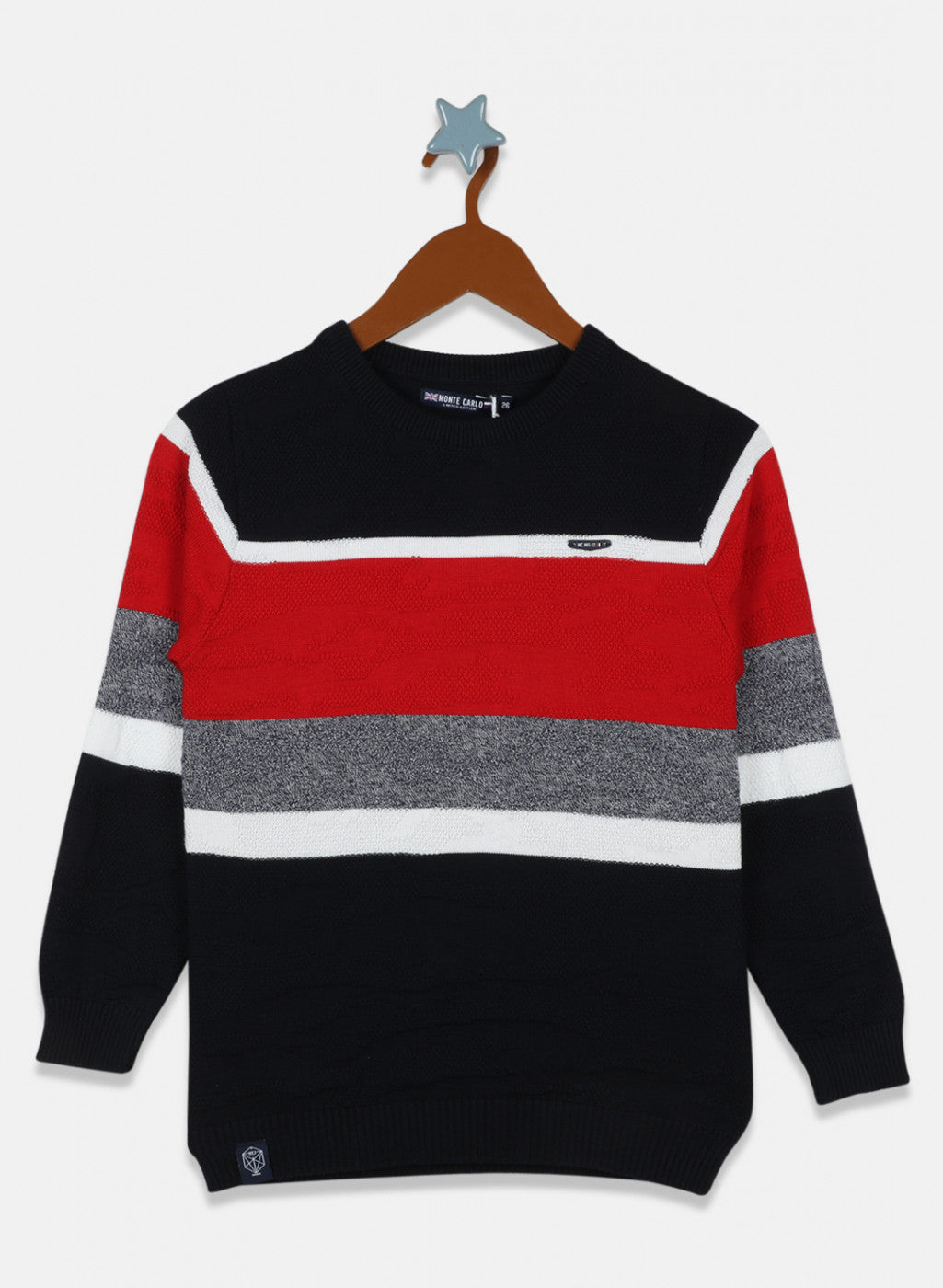 Boys Navy Blue Stripe Pullover