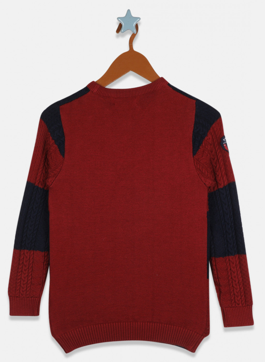 Boys Maroon Solid Pullover