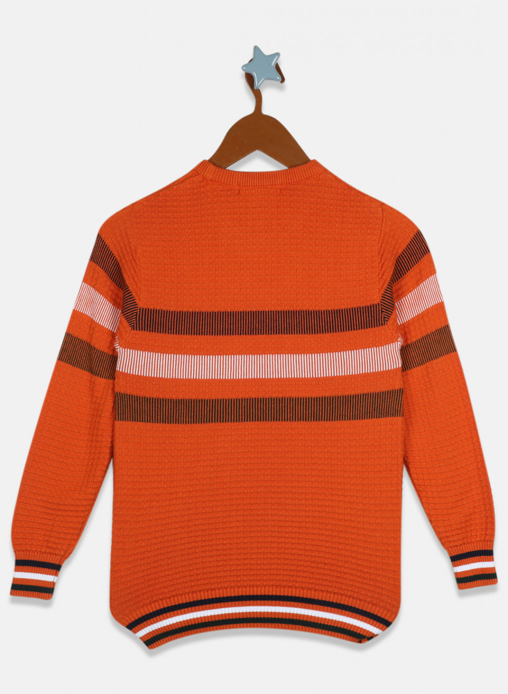 Boys Orange Printed Pullover