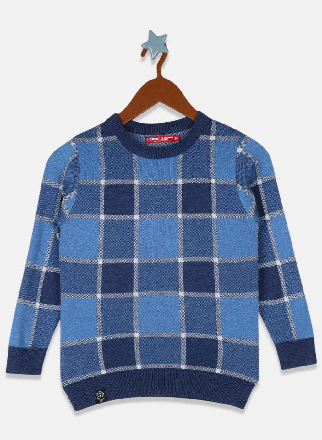 Boys Blue Check Pullover