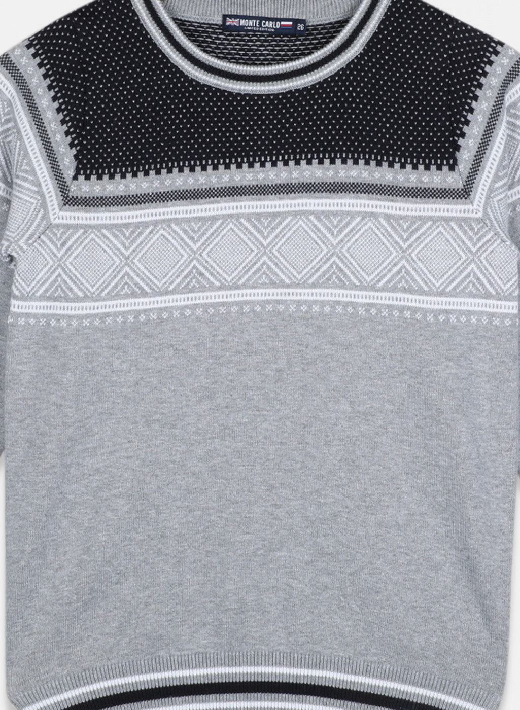 Boys Grey Jaquard Pullover