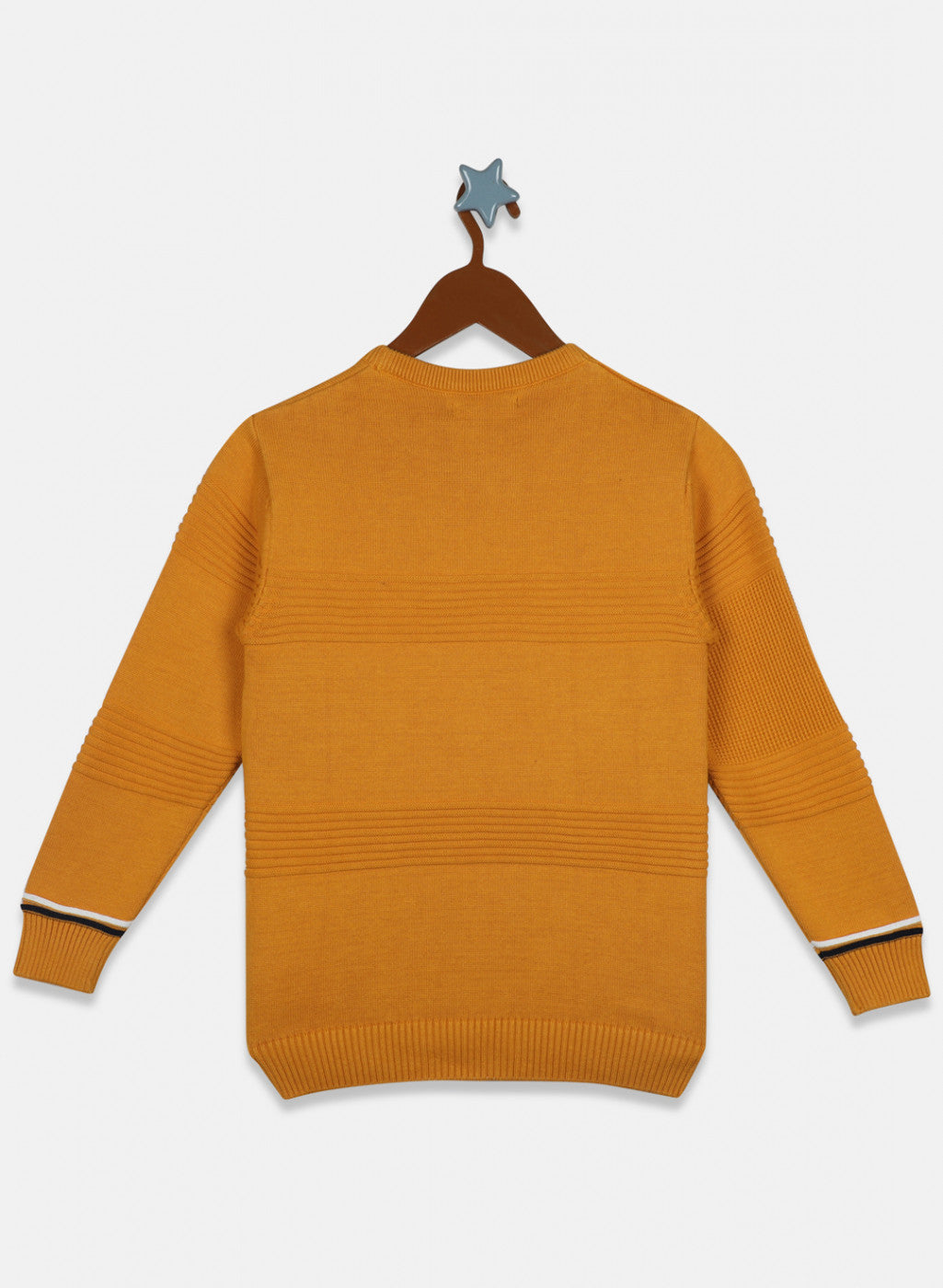 Boys Mustard Self Design Pullover