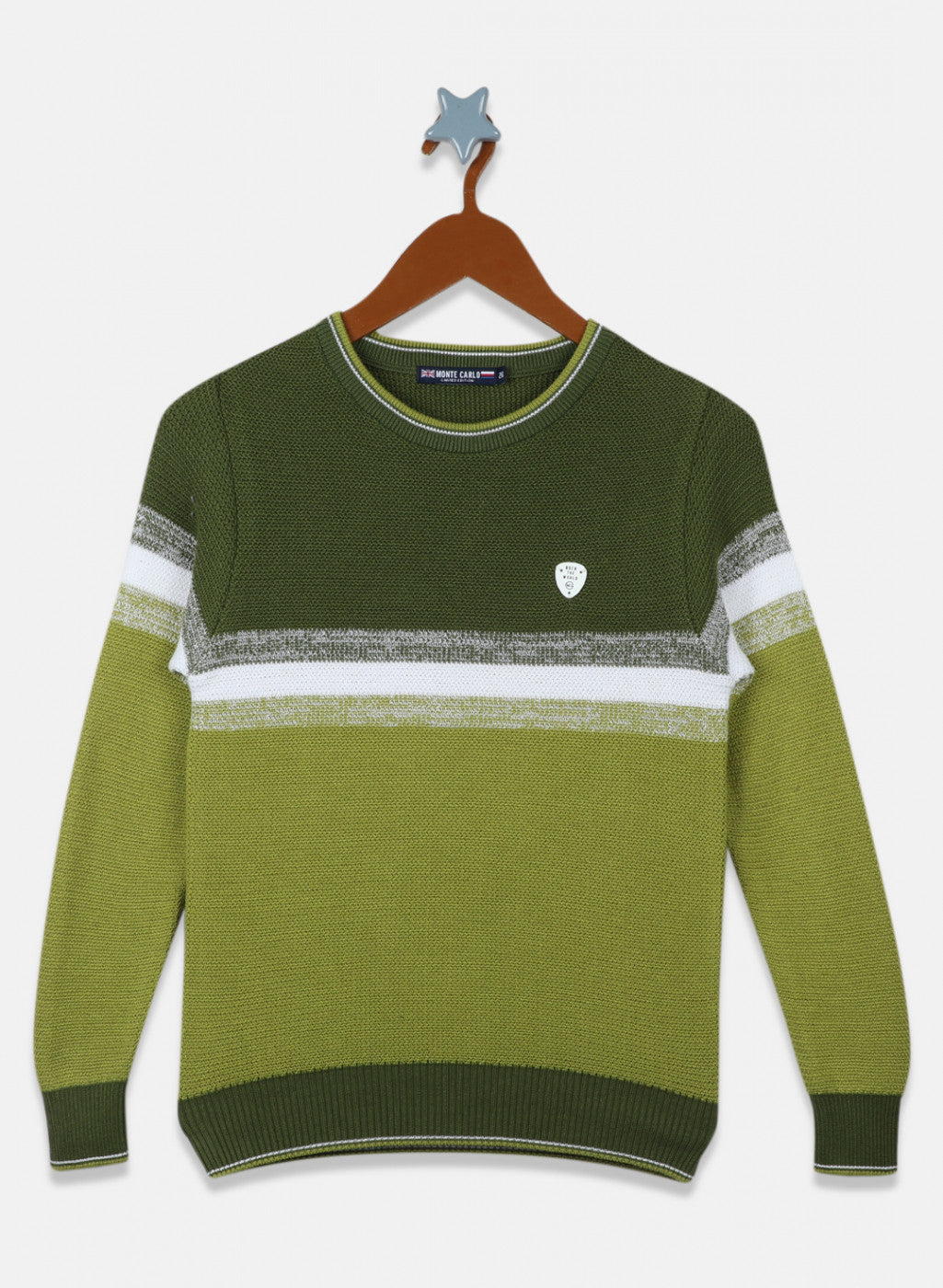 Boys Green Solid Pullover