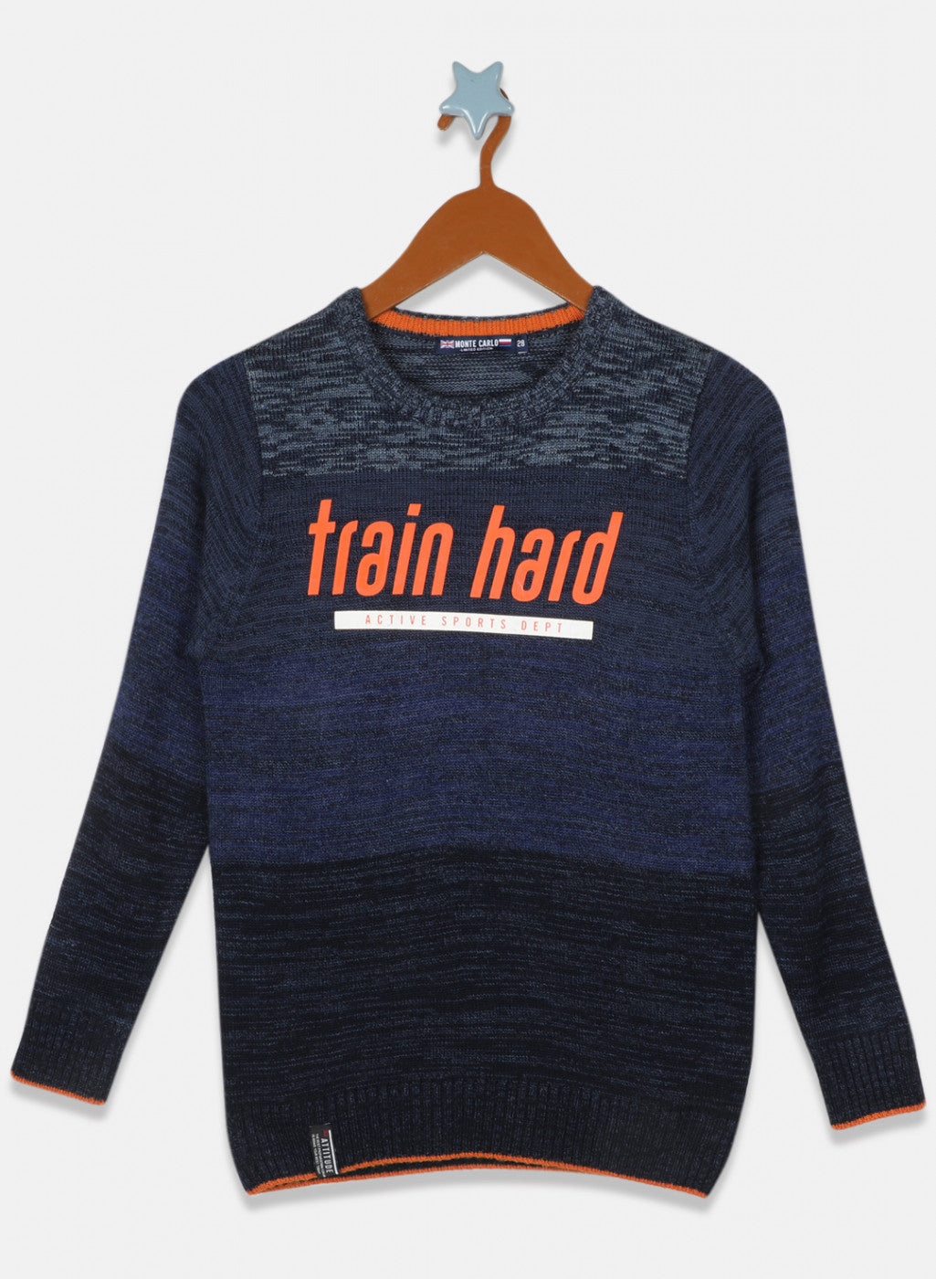 Boys NAvy Blue Solid Pullover