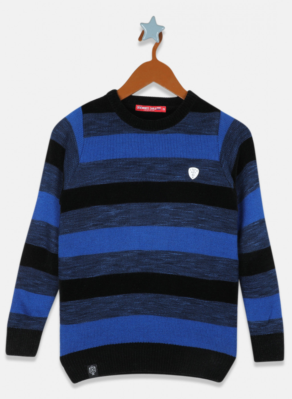 Boys Black & Blue Stripe Pullover