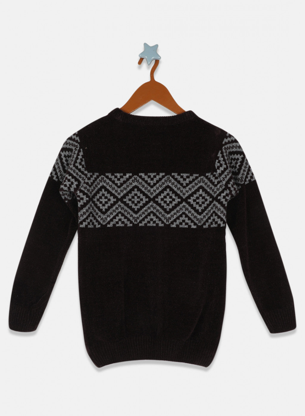 Boys Black Jaquard Pullover