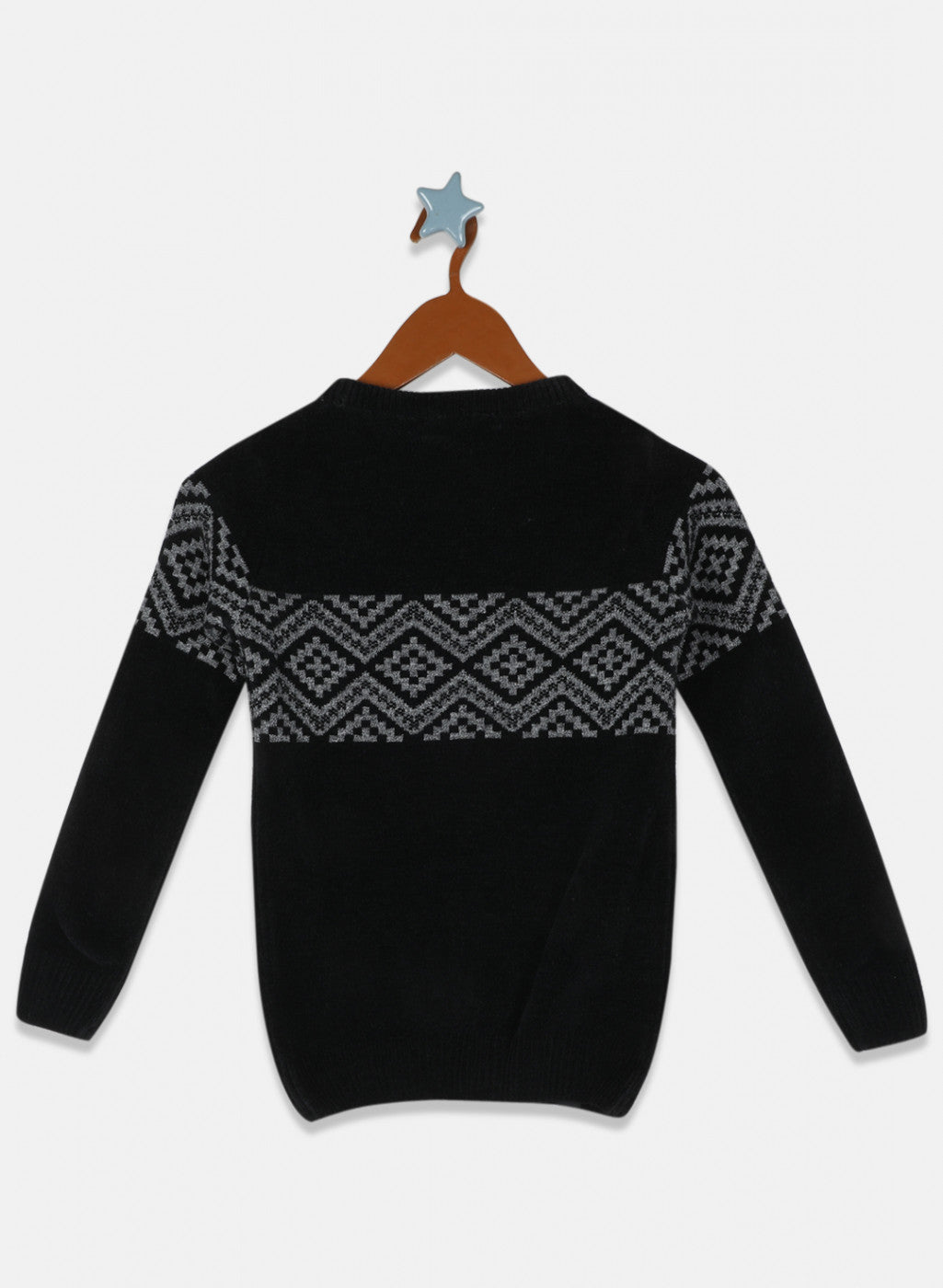 Boys Black Jaquard Pullover