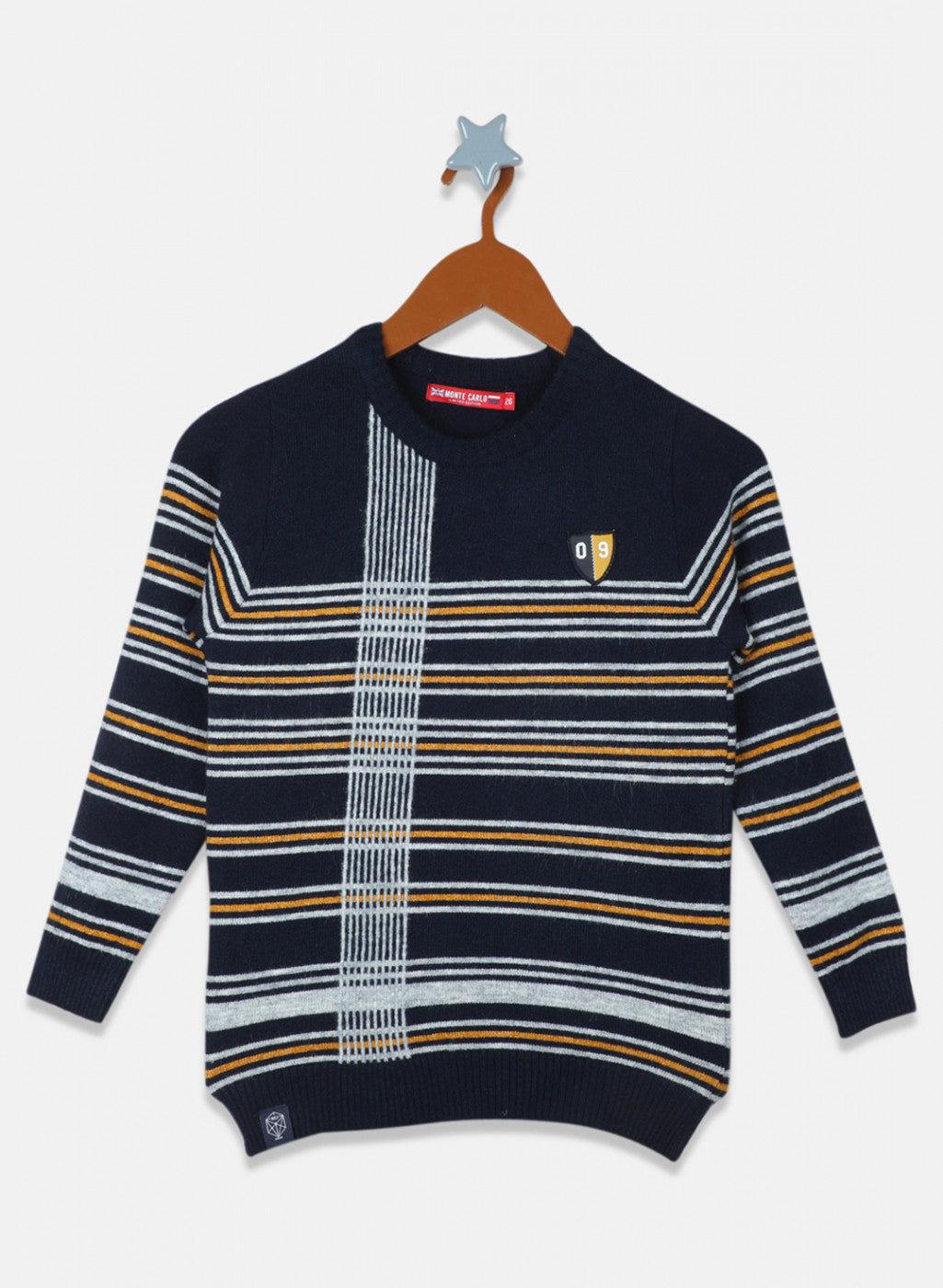 Boys Navy Blue Stripe Pullover