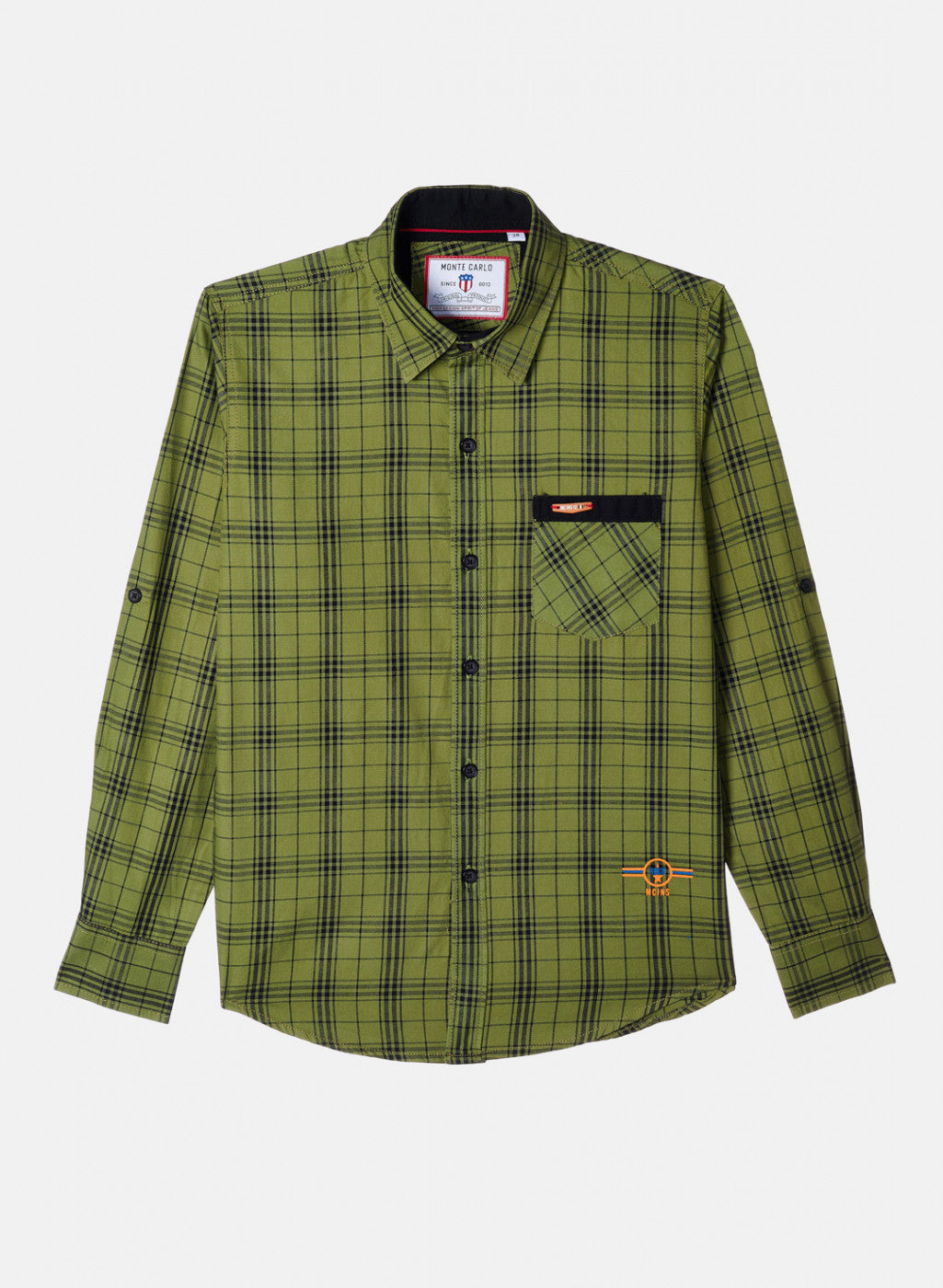 Boys Olive Check Shirt