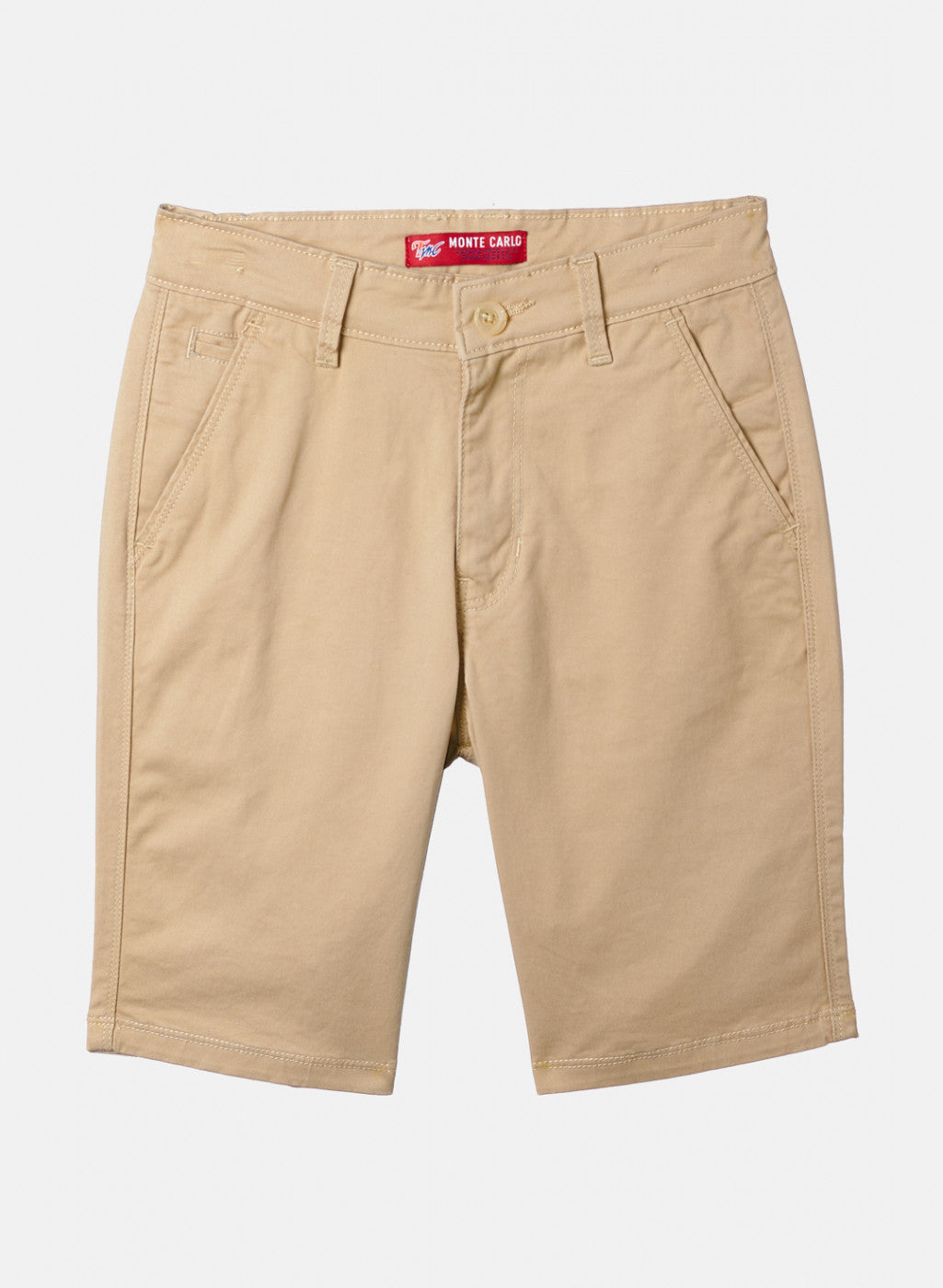 Boys Khaki Solid Shorts