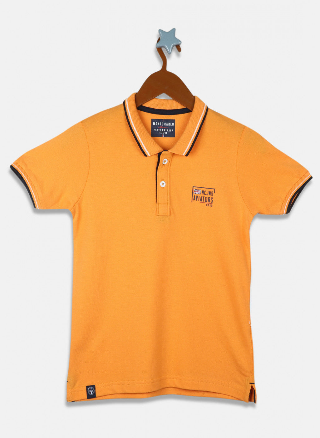 Boys Orange Printed T-Shirt