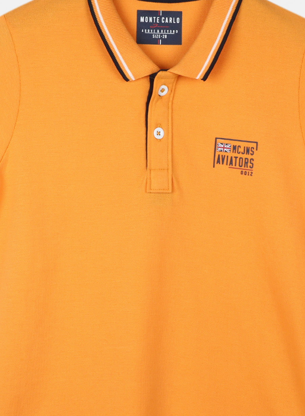 Boys Orange Printed T-Shirt