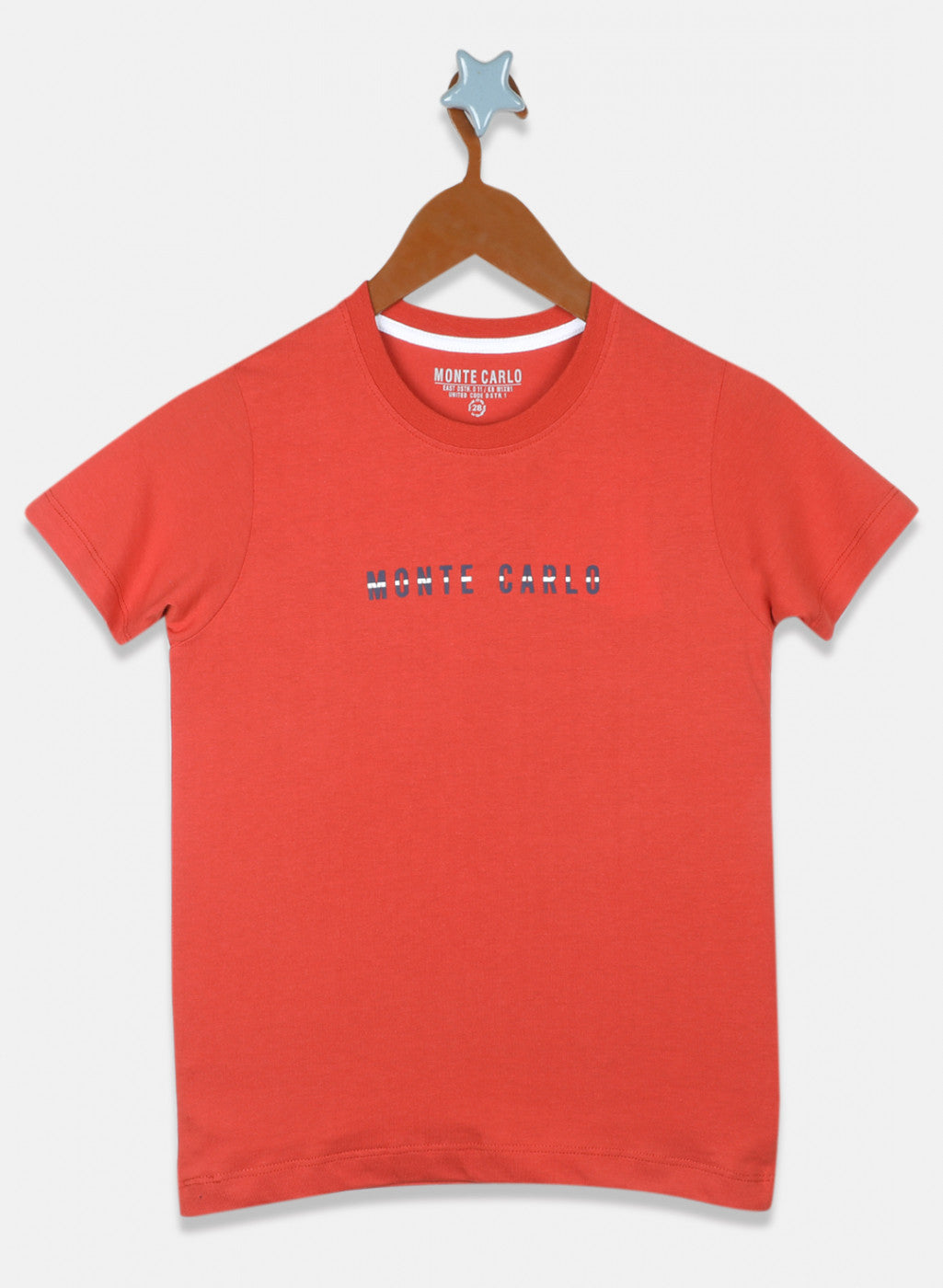 Boys Orange Printed T-Shirt