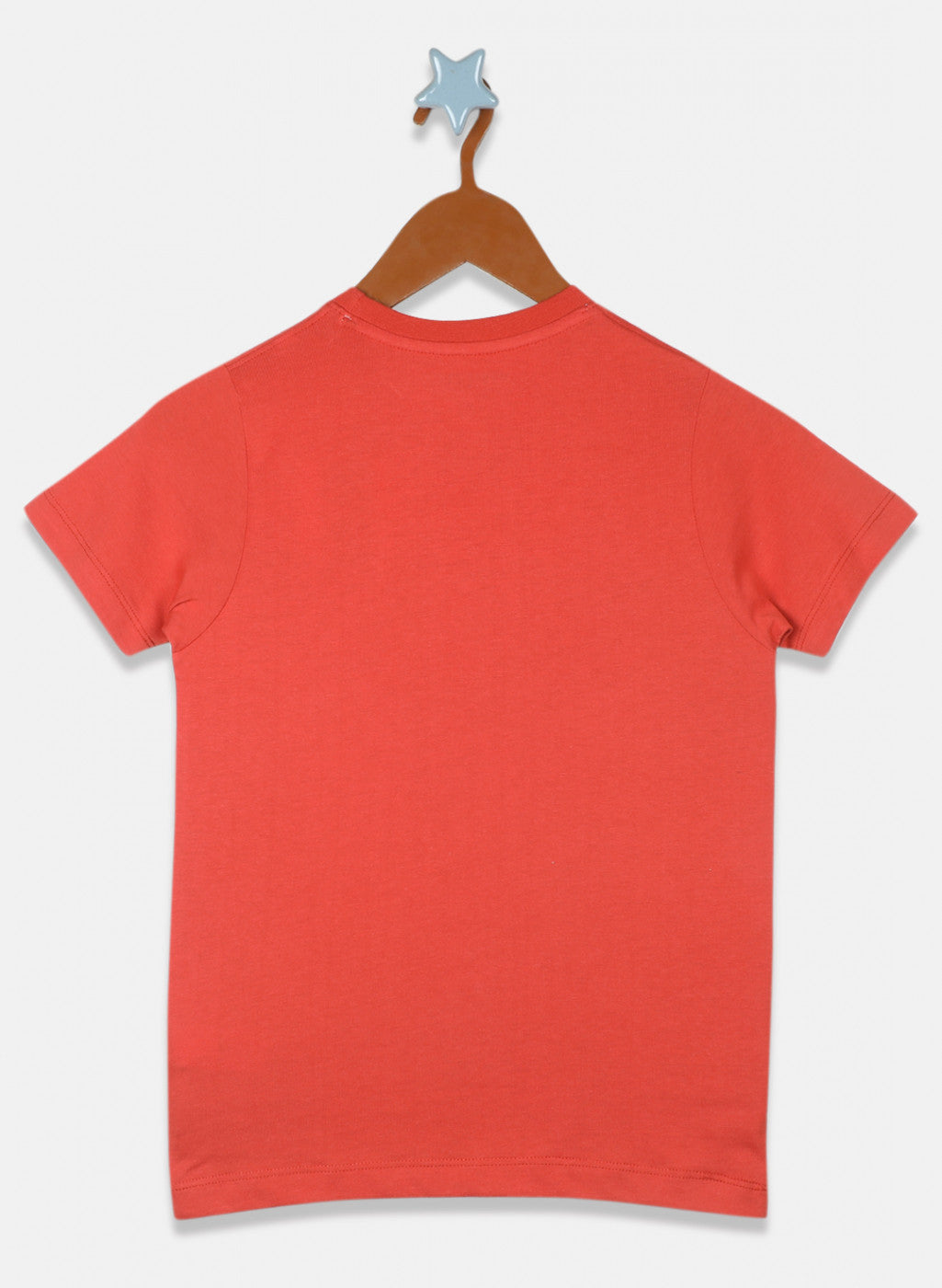 Boys Orange Printed T-Shirt