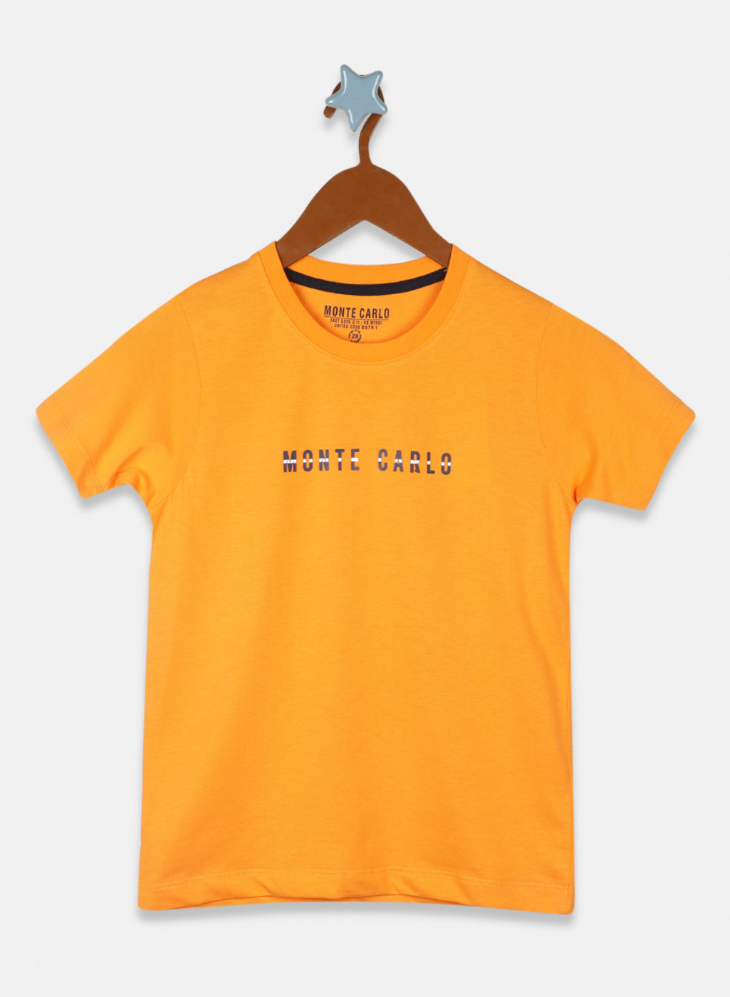 Boys Orange Printed T-Shirt