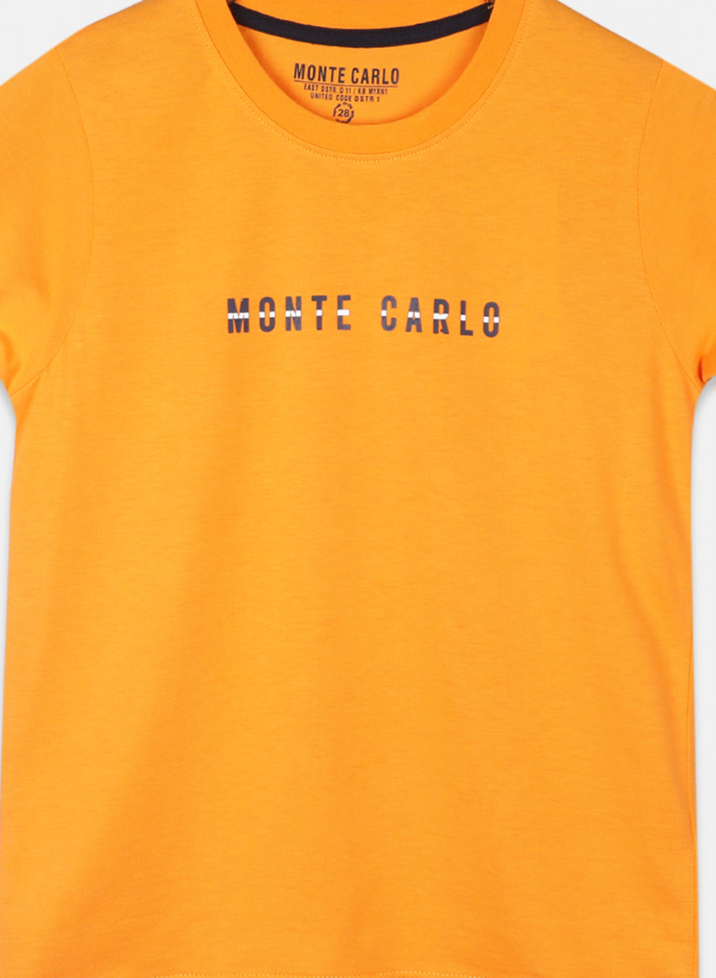 Boys Orange Printed T-Shirt