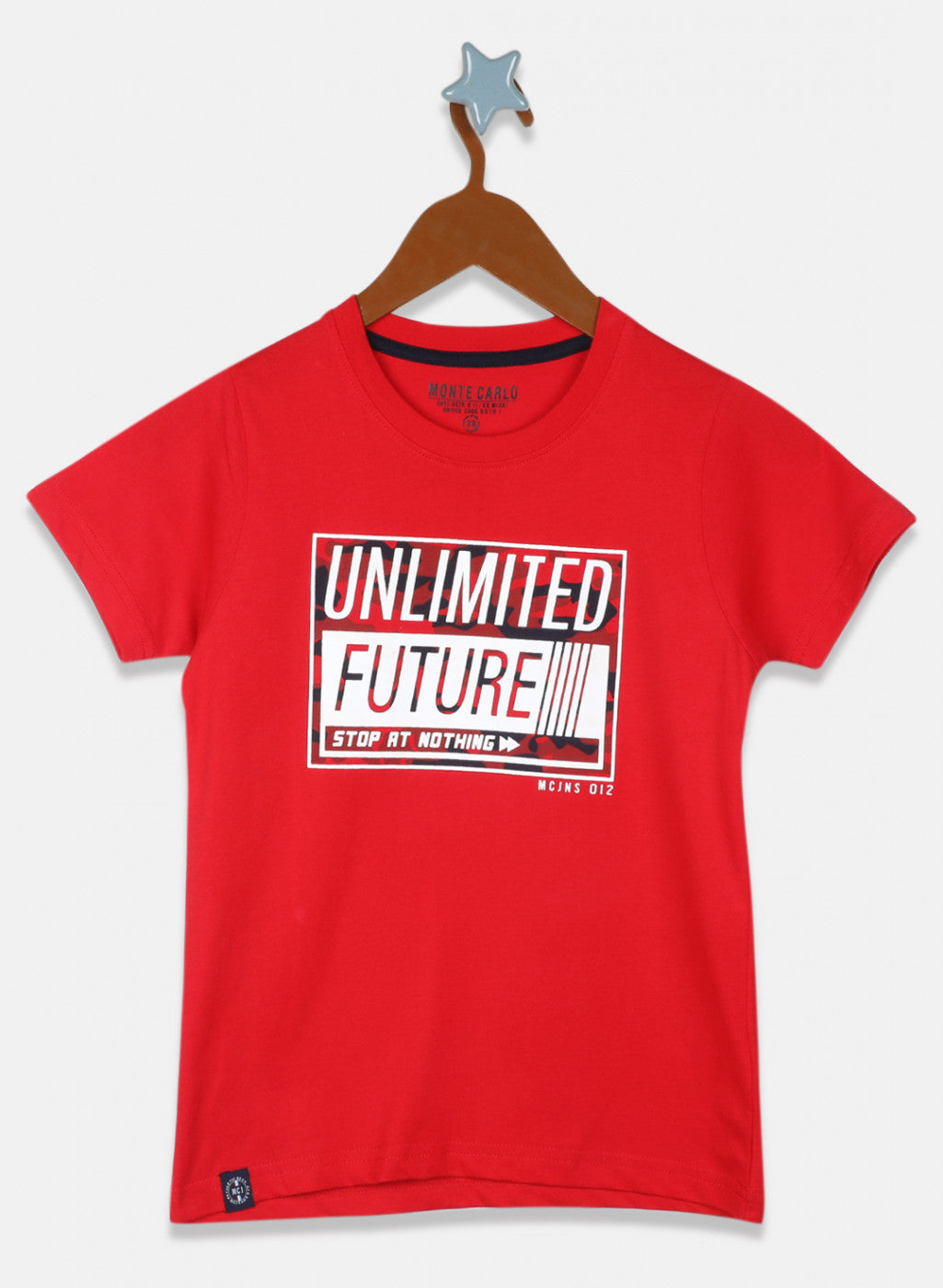 Boys Red Printed T-Shirt