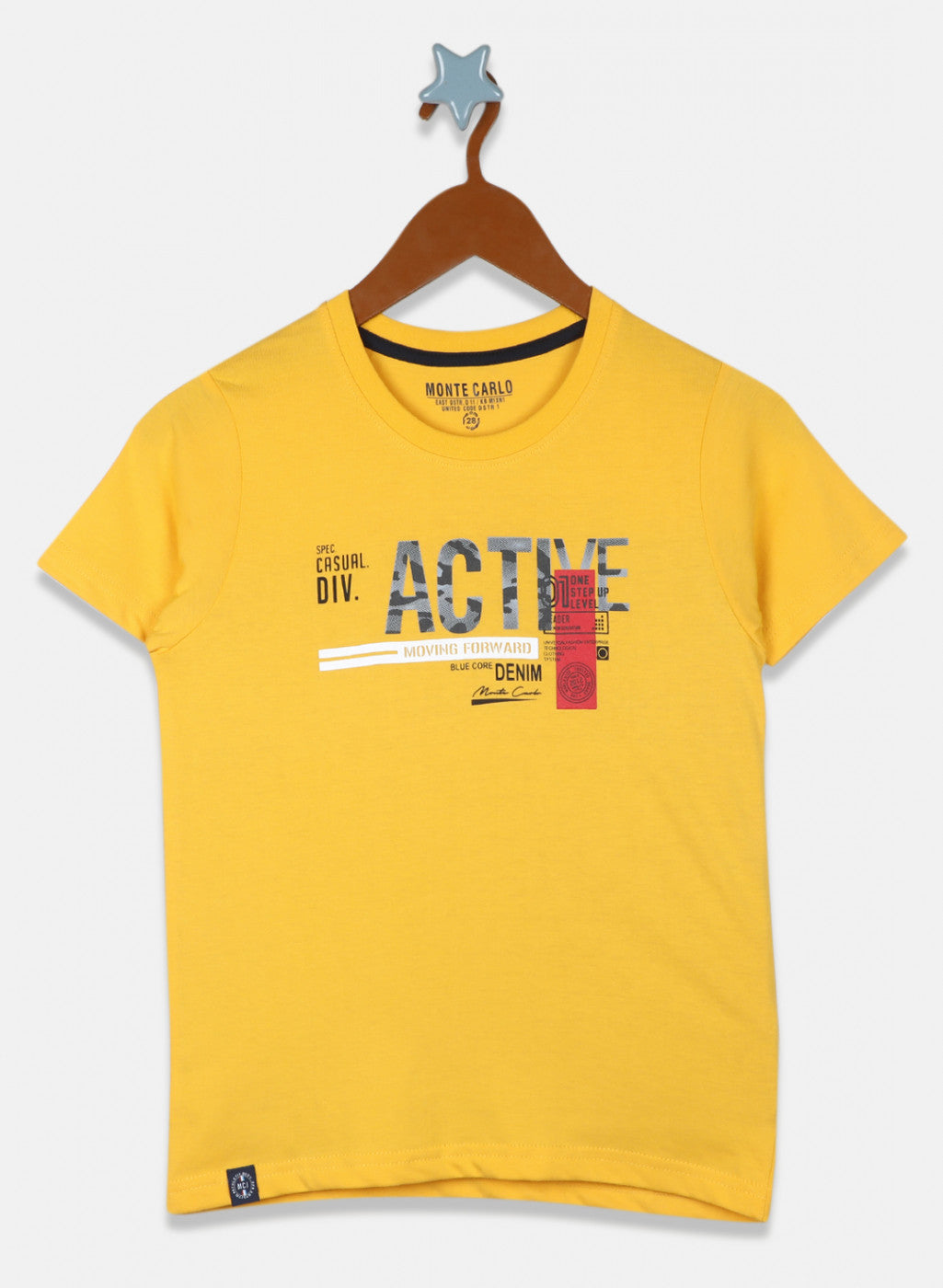 Boys Mustard Printed T-Shirt