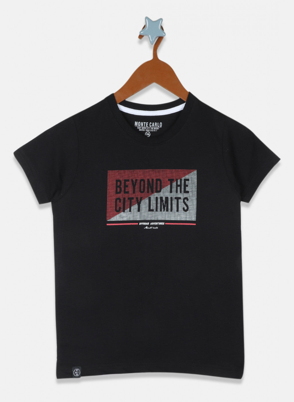 Boys Black Printed T-Shirt