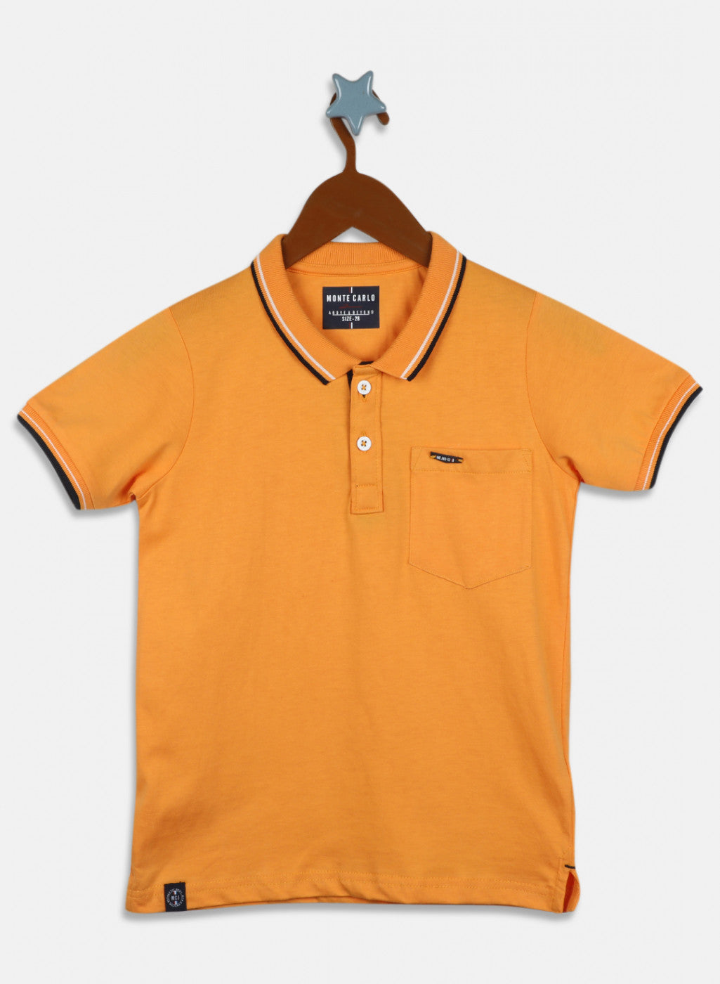 Boys Orange Printed T-Shirt