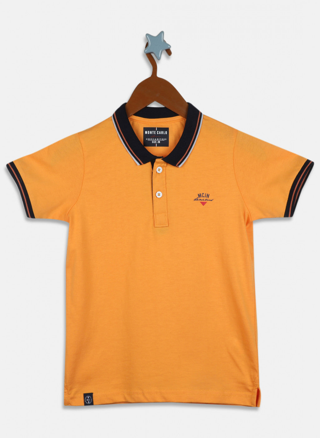 Boys Orange Printed T-Shirt