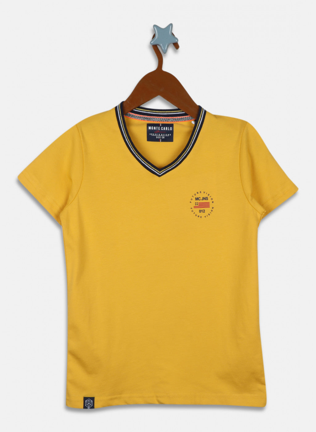 Boys Mustard Printed T-Shirt