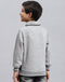 Boys Grey Melange Solid F Neck Full Sleeve Sweatshirt