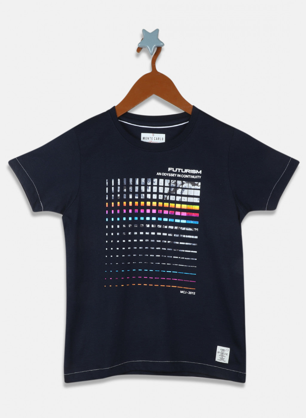 Boys Navy Blue Printed T-Shirt