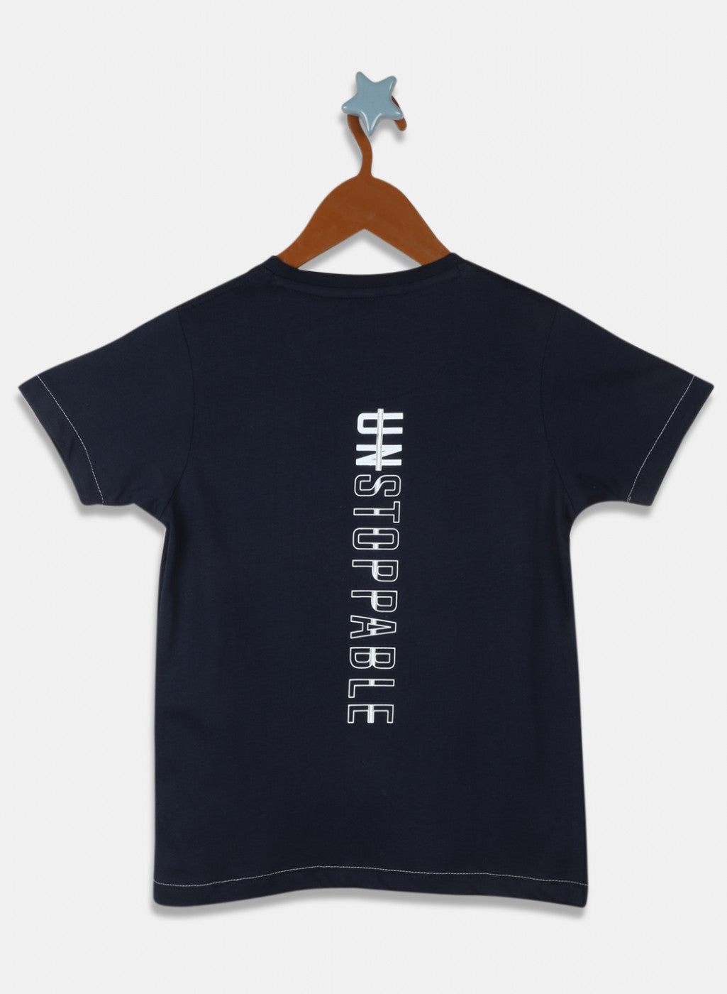 Boys Navy Blue Printed T-Shirt