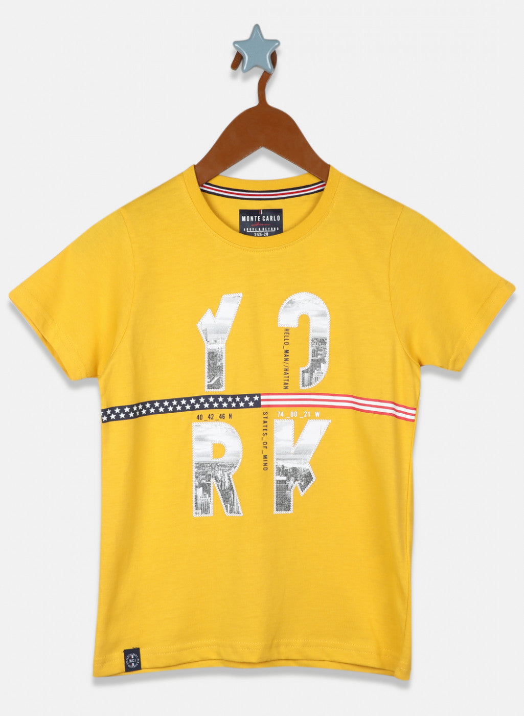 Boys Mustard Printed T-Shirt