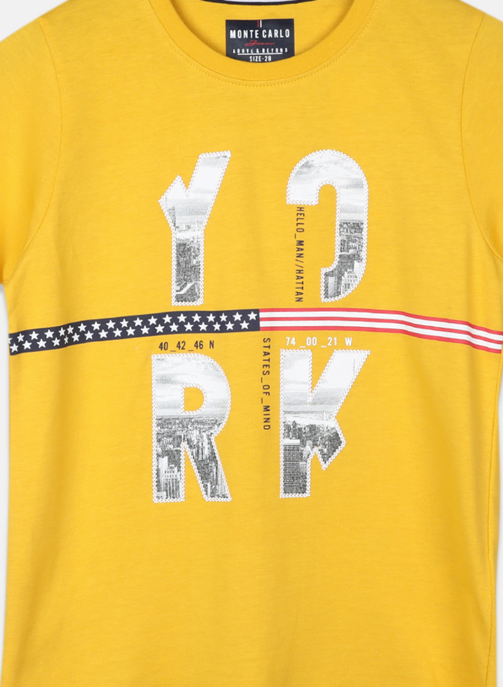 Boys Mustard Printed T-Shirt