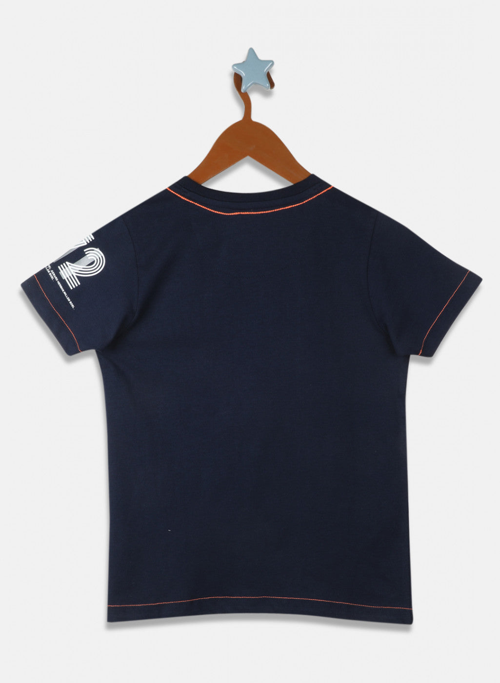 Boys Navy Blue Printed T-Shirt