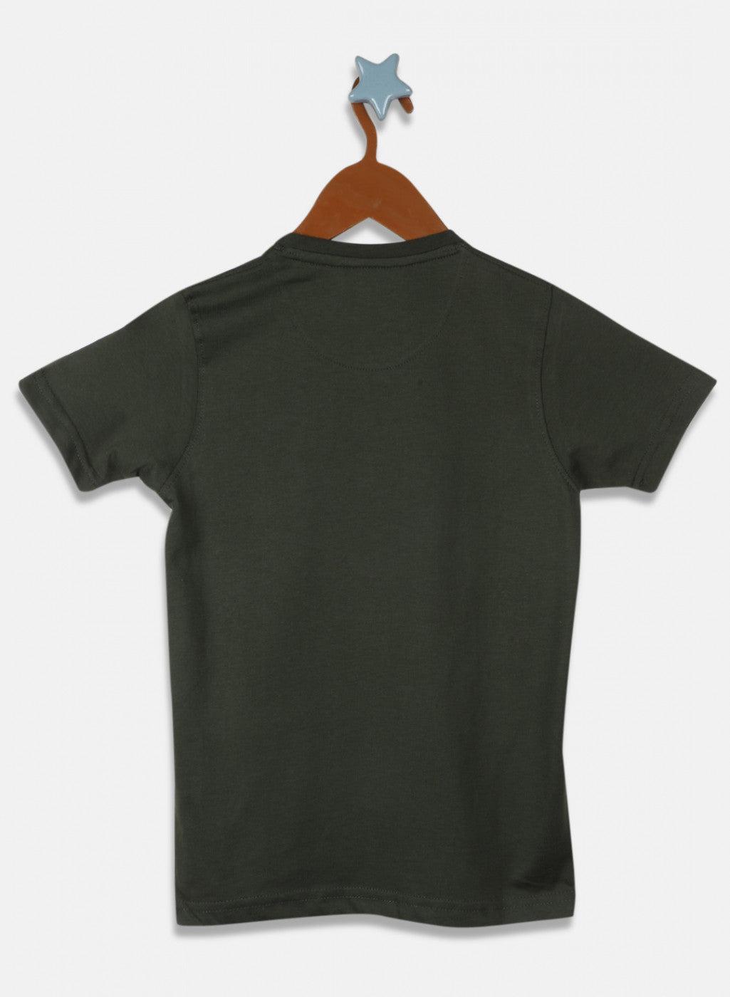 Boys Olive Printed T-Shirt