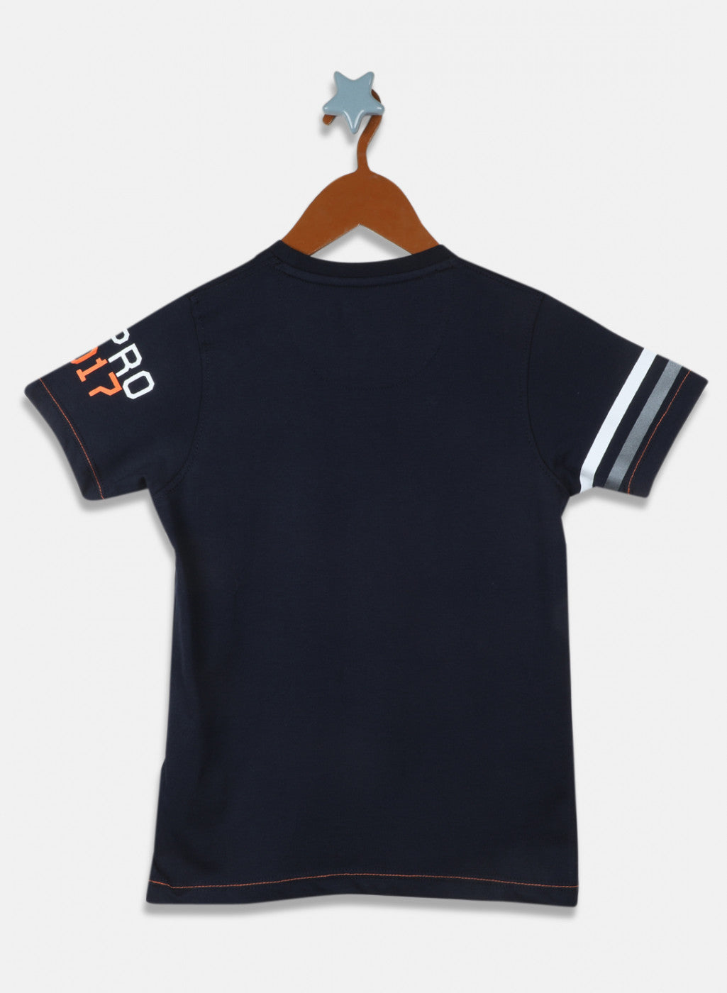 Boys Navy Blue Printed T-Shirt