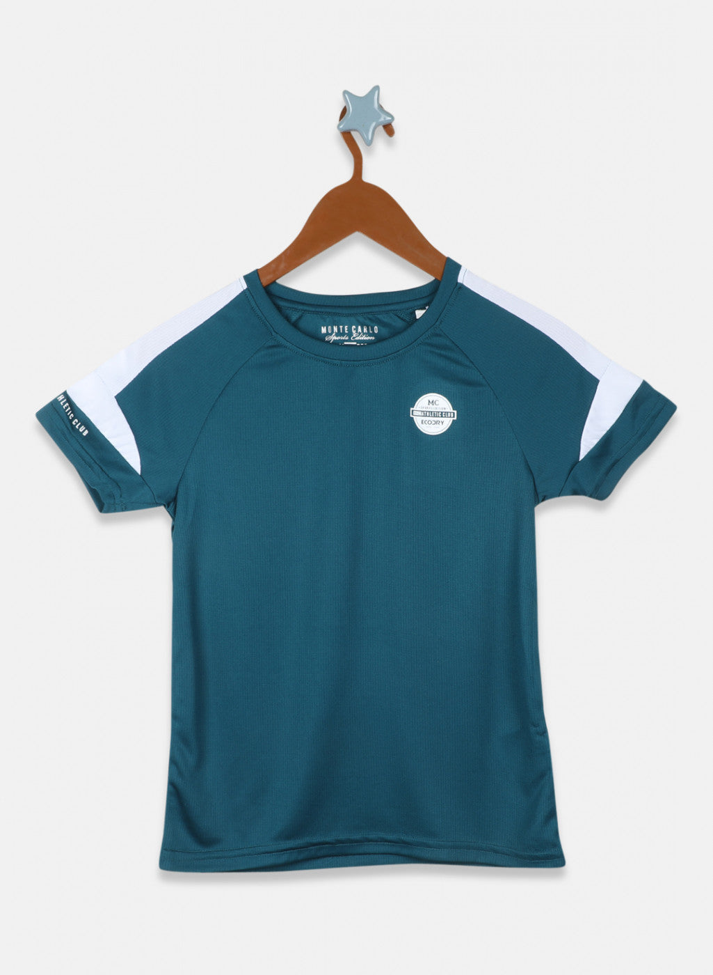 Boys Teal Blue Printed T-Shirt