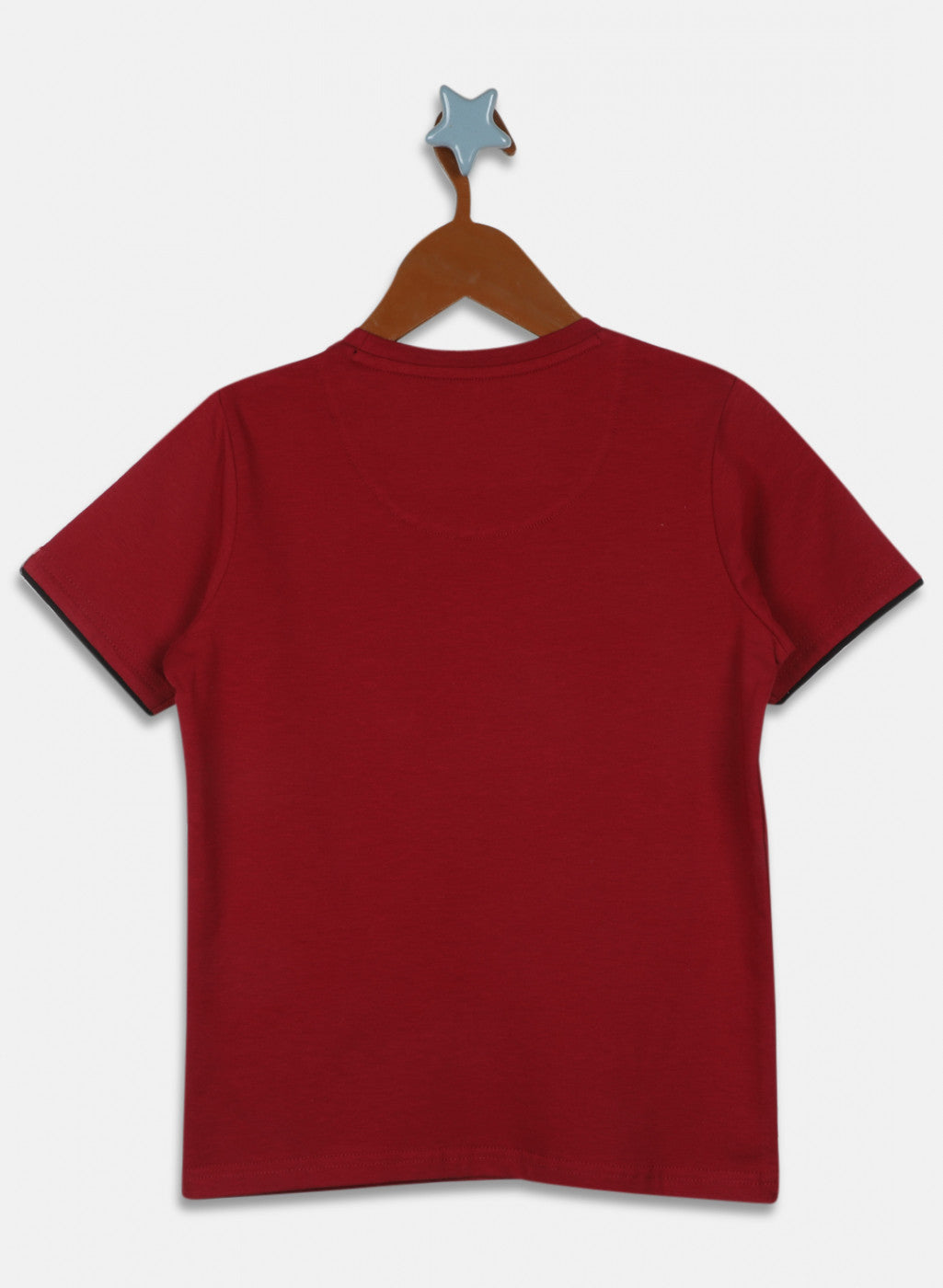 Boys Maroon Printed T-Shirt