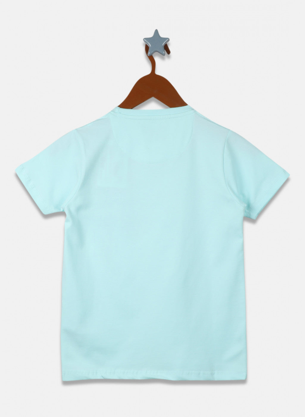 Boys Aqua Blue Printed T-Shirt