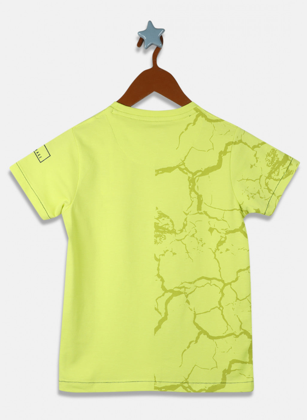 Boys Neon Green Printed T-Shirt