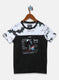 Boys Black Printed T-Shirt