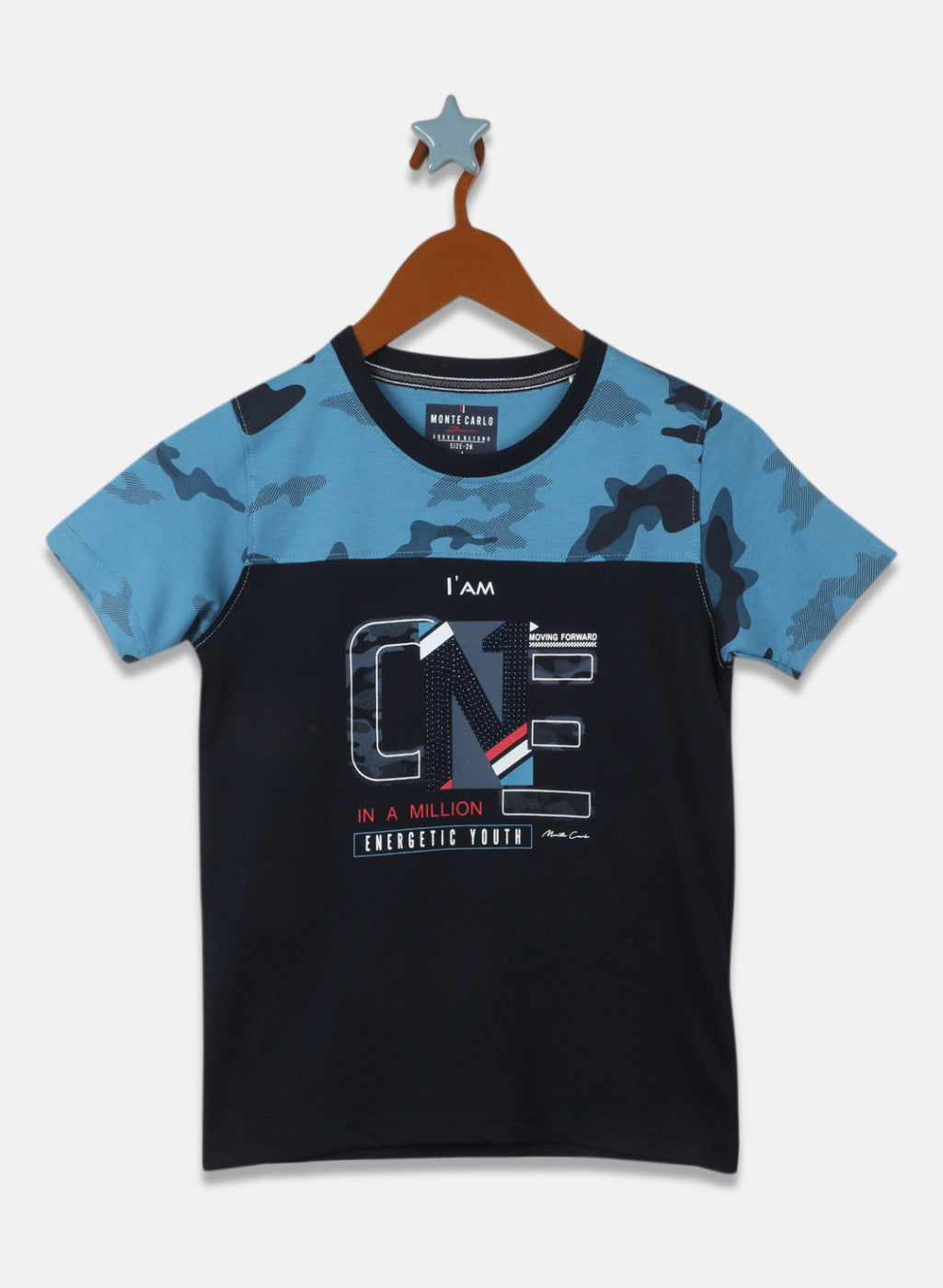 Boys Navy Blue Printed T-Shirt