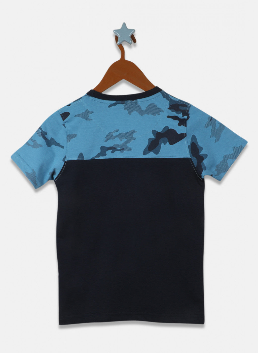 Boys Navy Blue Printed T-Shirt