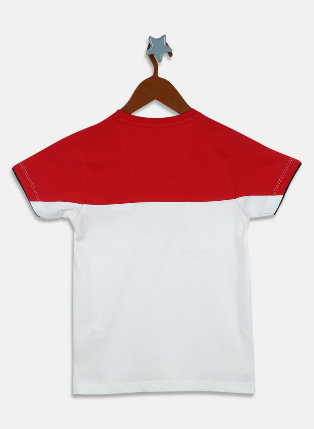 Boys Red & White Printed T-Shirt