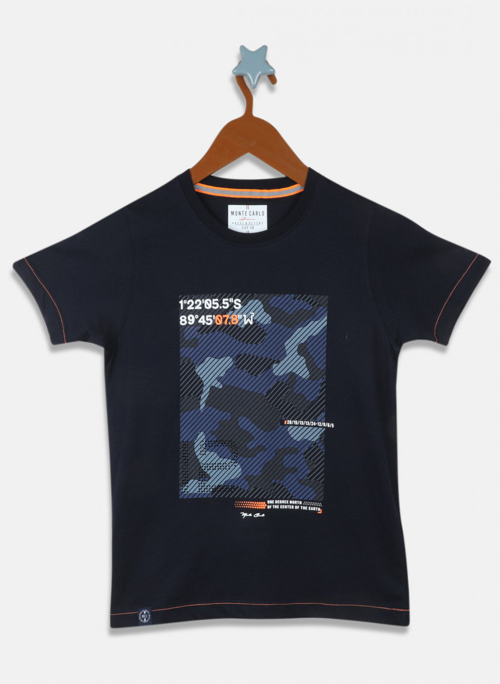 Boys Navy Blue Printed T-Shirt