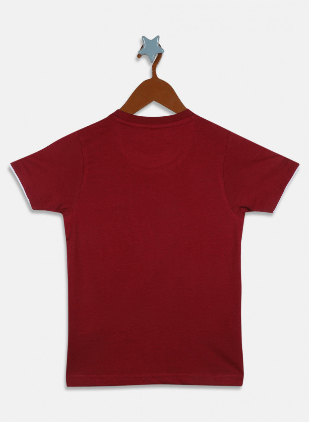 Boys Maroon Printed T-Shirt